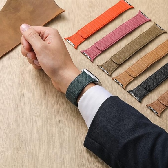 INI Leather Magnetic Apple Watch Band in Cross Teal 38MM/40MM/41MM NWOT - Picture 2 of 7